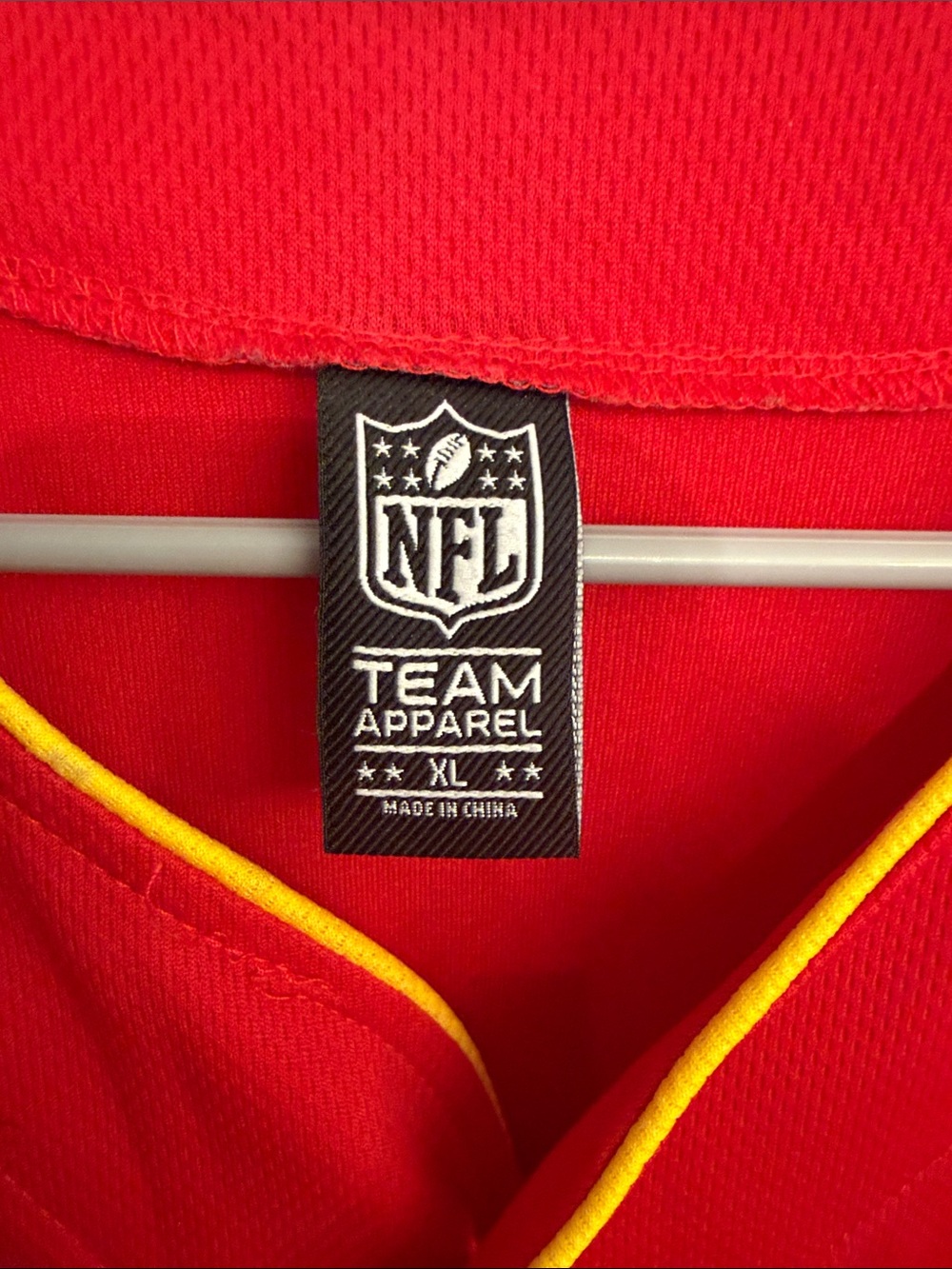 Kansas City Chiefs Red & Yellow Button-Up Jersey - Picture 3 of 4